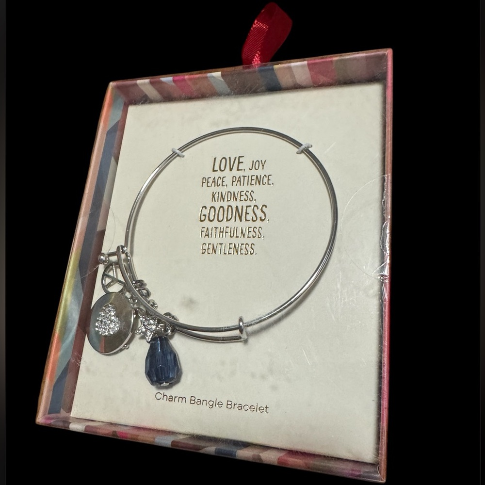 Charm bangle bracelet